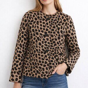 Ann Taylor Button Front Leopard Jacket